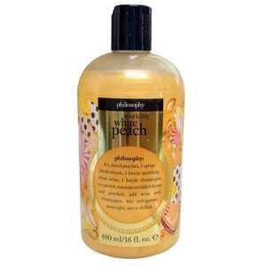 Philosophy Sparkling White Peach Shampoo Shower Gel & Bubble Bath 16 oz New